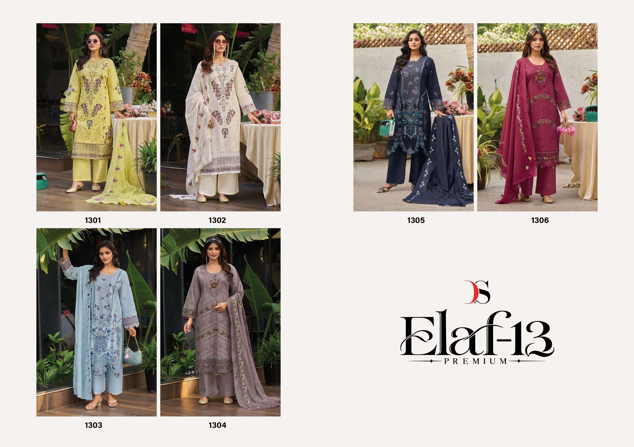 DEEPSY SUITS ELAF PREMIUM VOL 13 COTTON PAKISTANI ACTRESS WEDDING TYPE SUIT RESELLER BUY